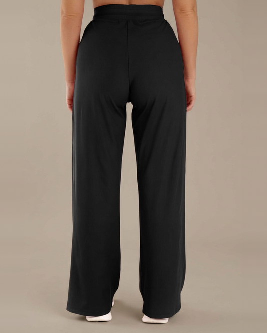 Black – Najet stretchy wide-hem pants, back view