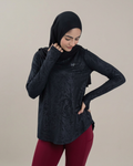 Jamila – Long Modest Workout Top with Drop Back