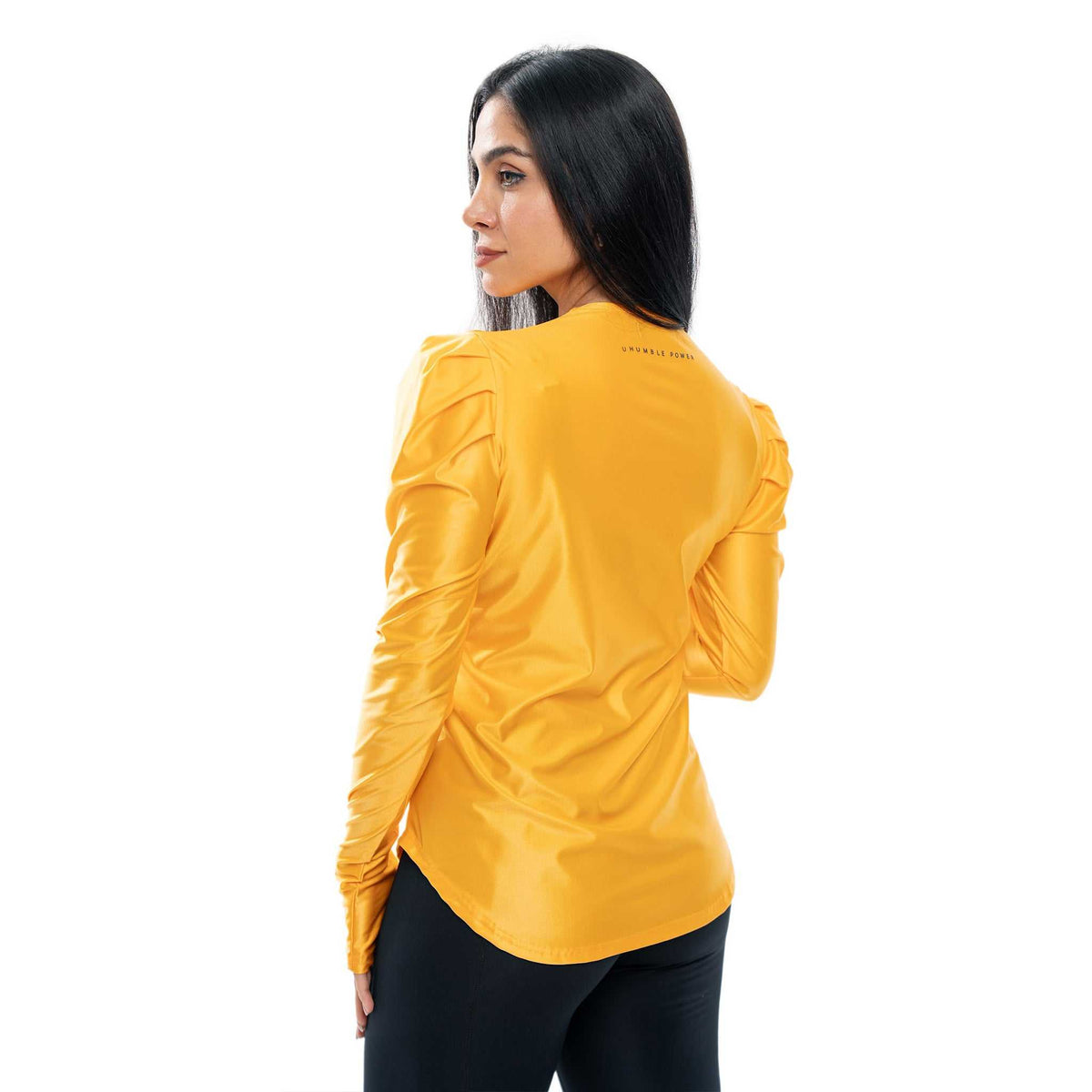 Yara – Long Sleeve Top with Puffed Shoulders, Modest Activewear