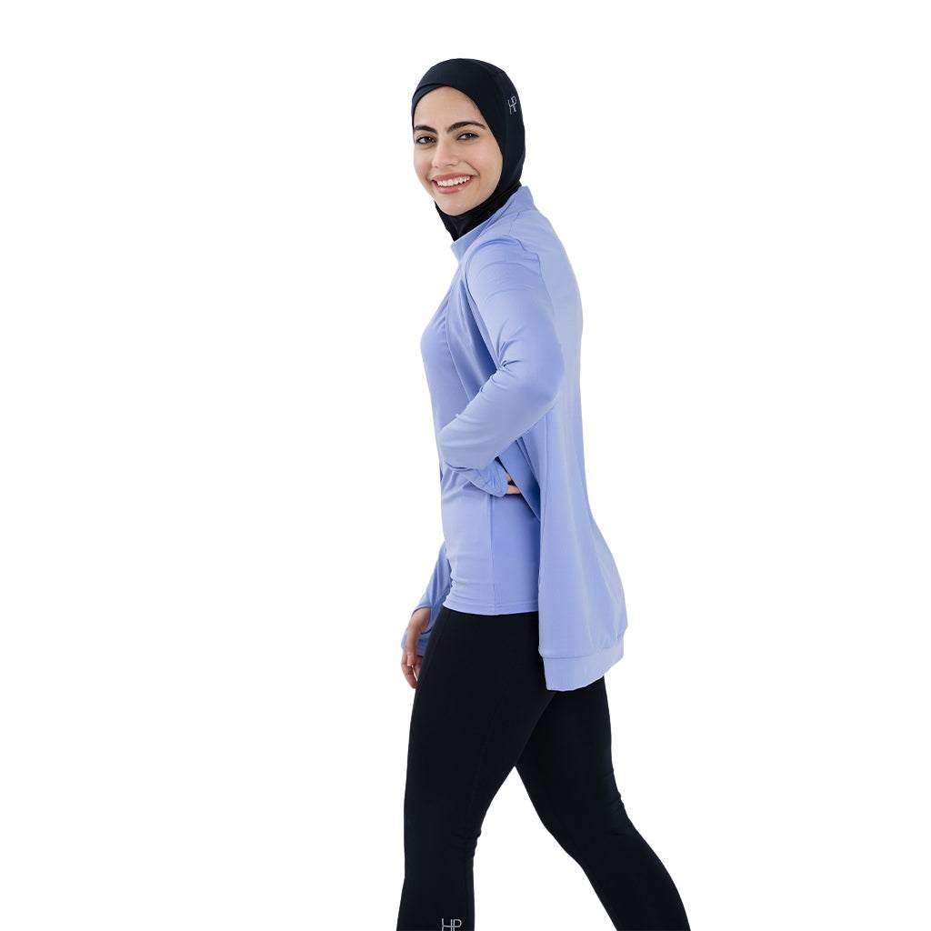 Asma – Long Modest Tank Top with Mao Collar, Gym & Workout