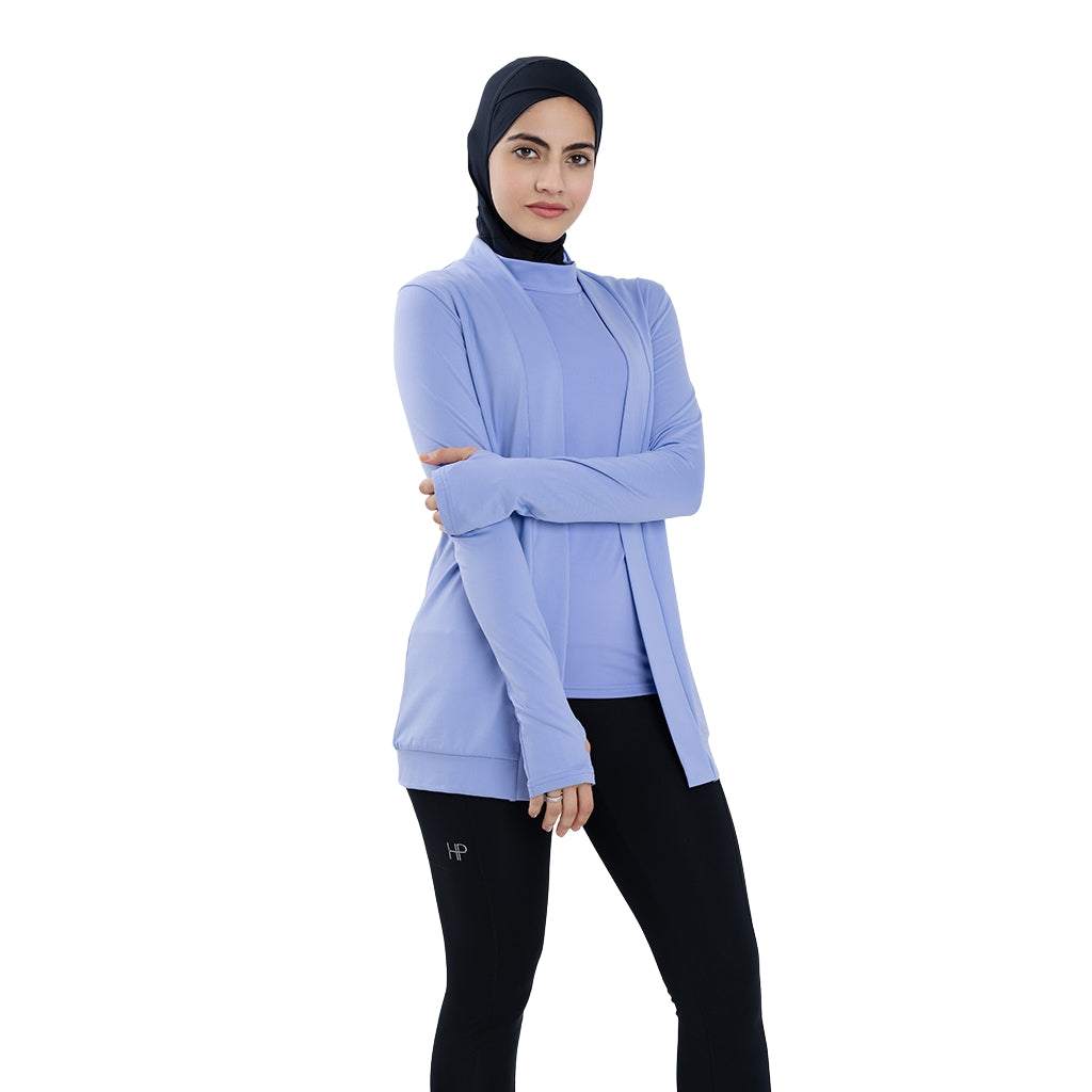 Asma – Long Modest Tank Top with Mao Collar, Gym & Workout