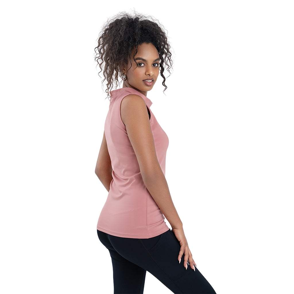 Asma – Long Modest Tank Top with Mao Collar, Gym & Workout