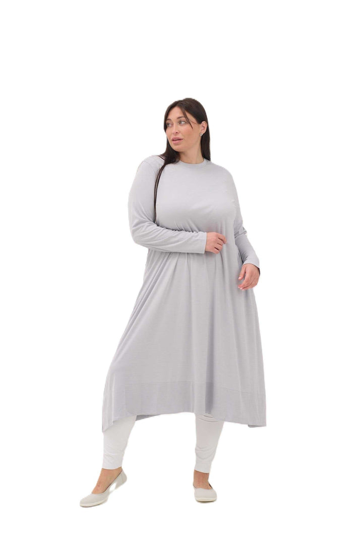 light gray Walking Abaya 