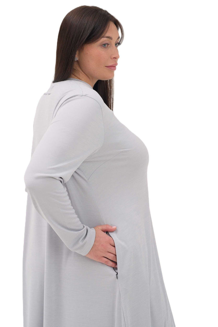 light gray Walking Abaya 