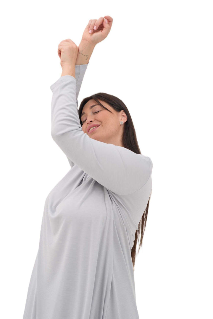 light gray Walking Abaya 