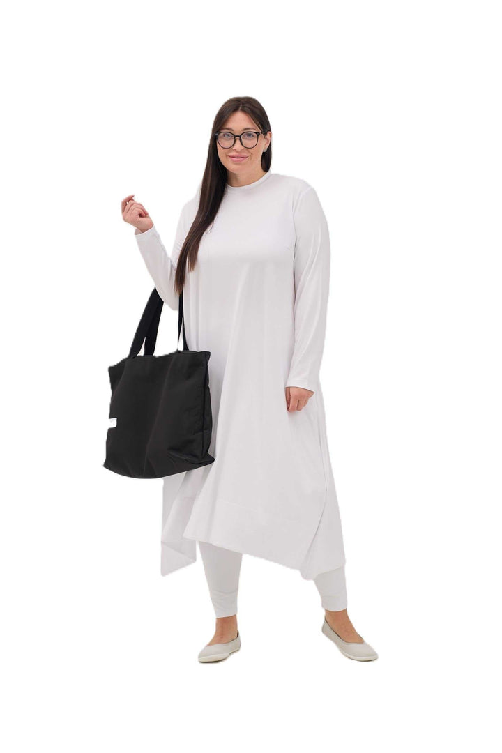 white Walking Abaya 