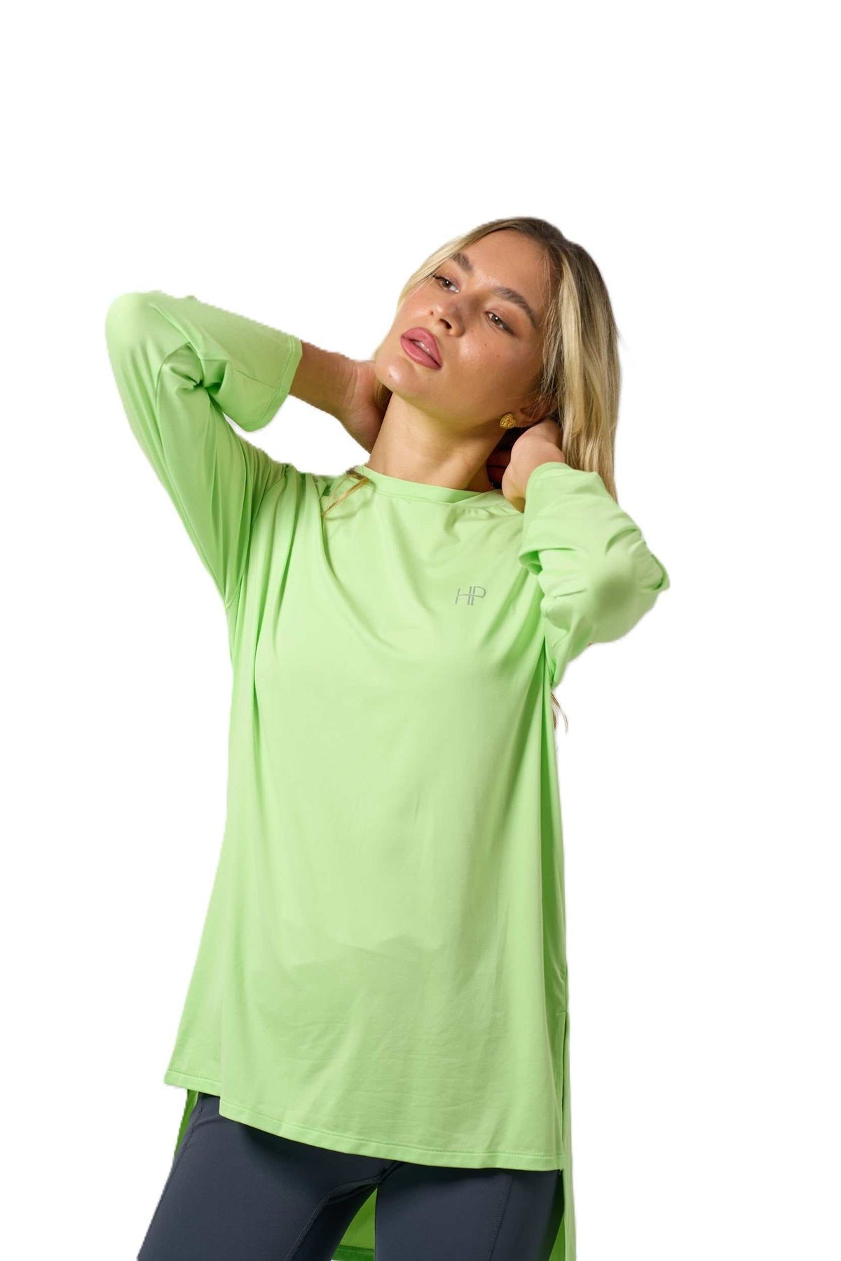 Lubna – Long Modest Sports Top with Split Hem