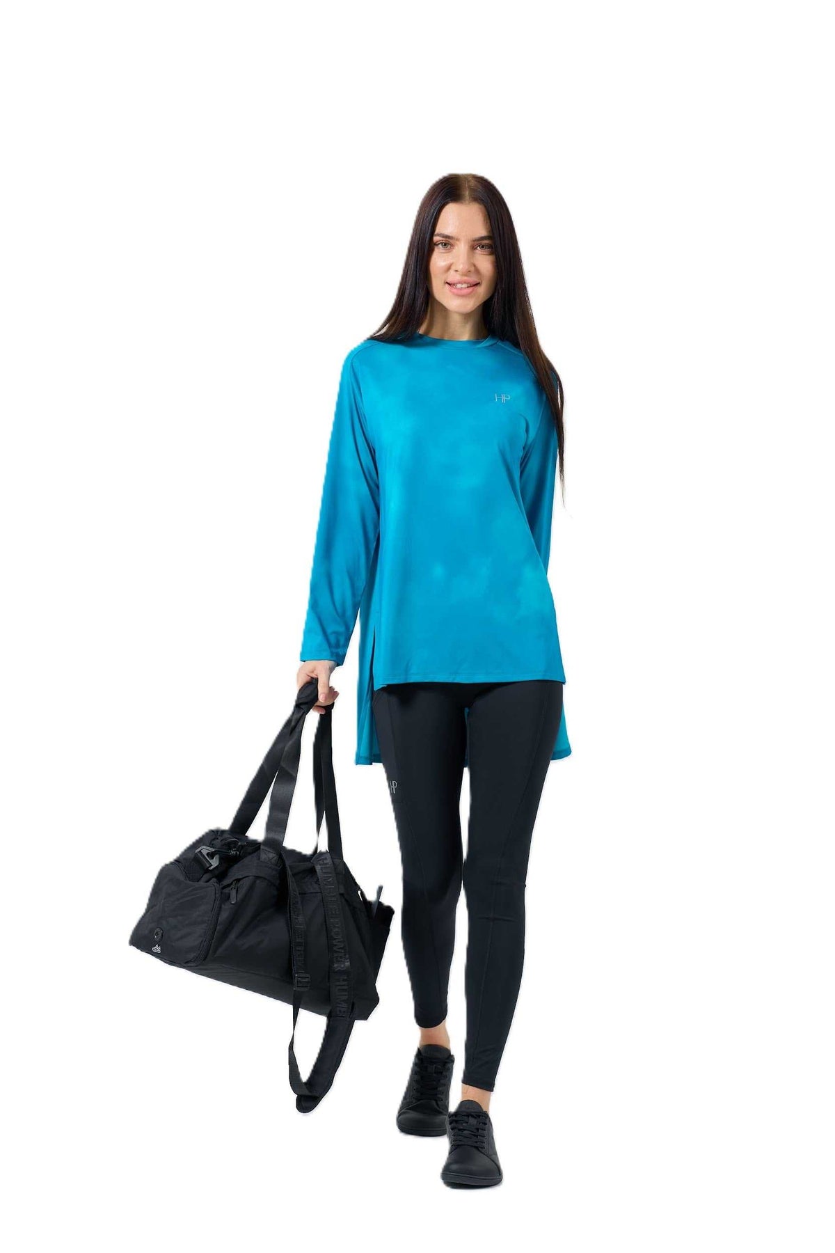 Lubna – Long Modest Sports Top with Split Hem