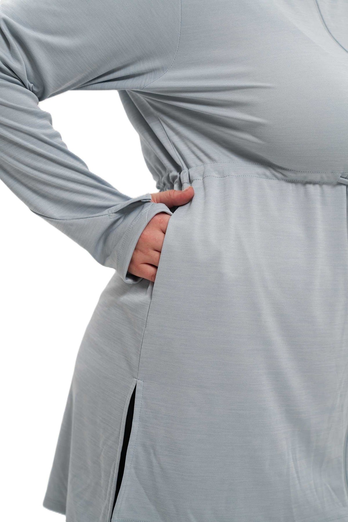 Hoodie Zipper Jacket with Waistband - Mehreen Plus