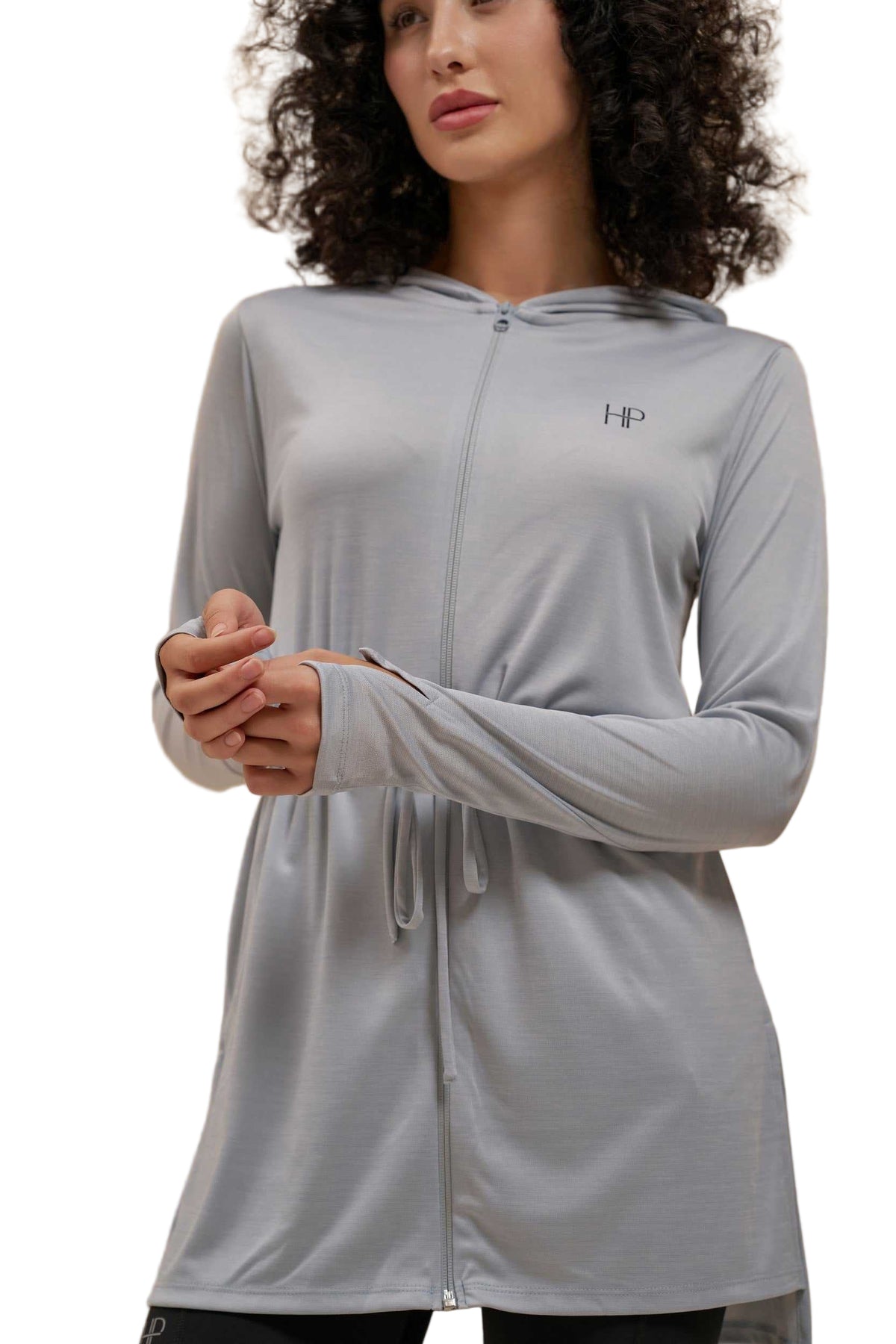 Hoodie Zipper Jacket with Waistband - Mehreen