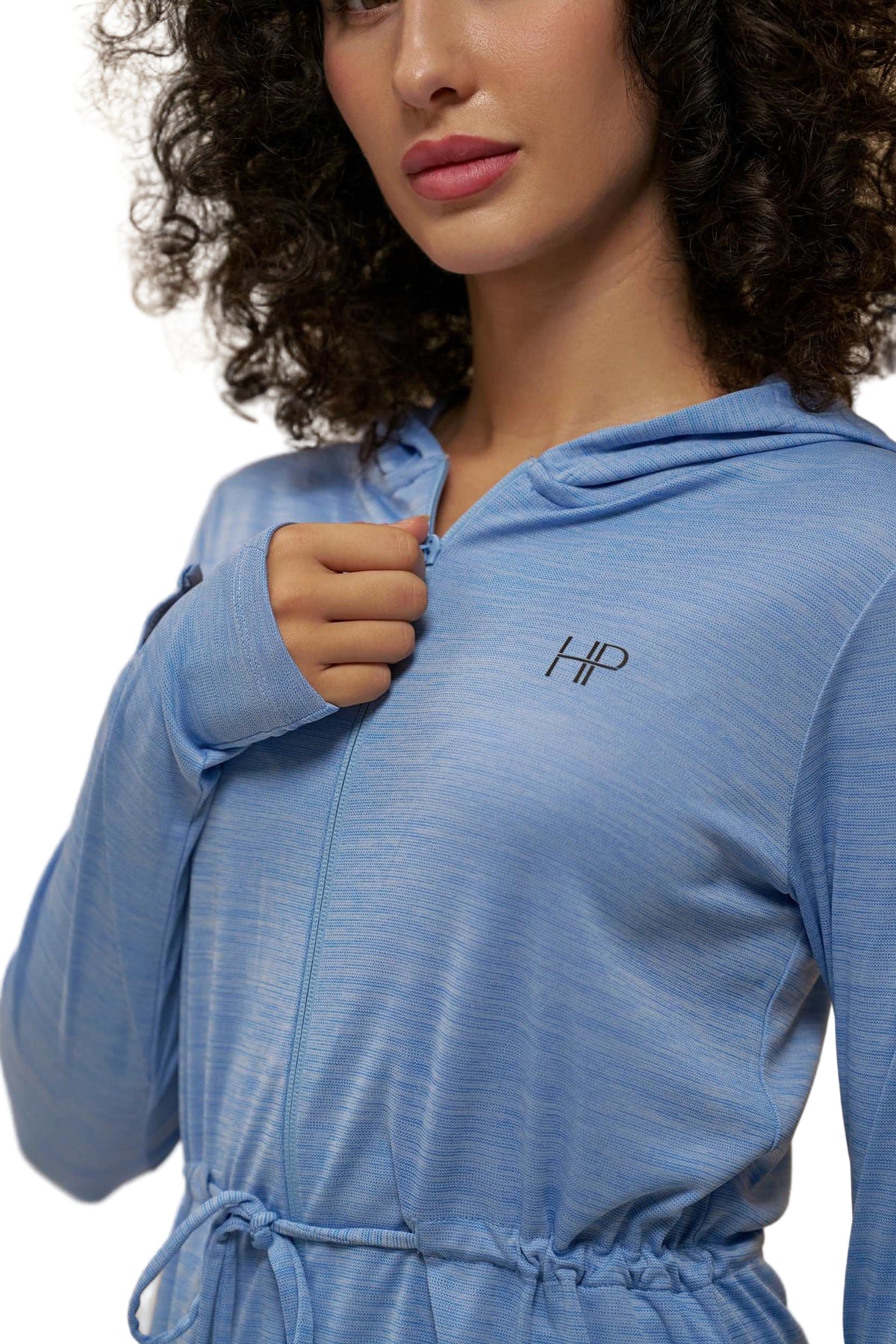Hoodie Zipper Jacket with Waistband - Mehreen