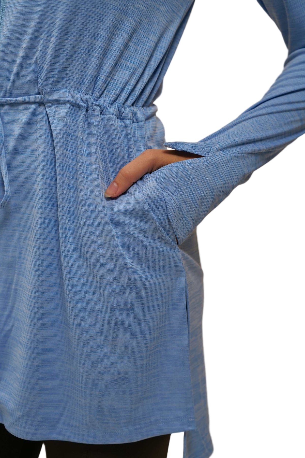 Hoodie Zipper Jacket with Waistband - Mehreen
