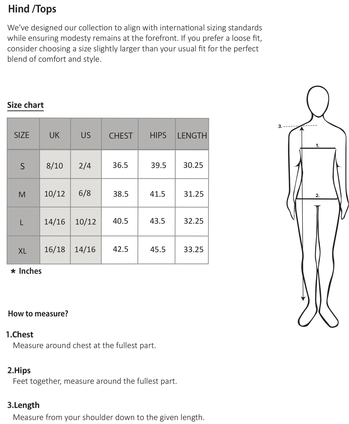 Size chart