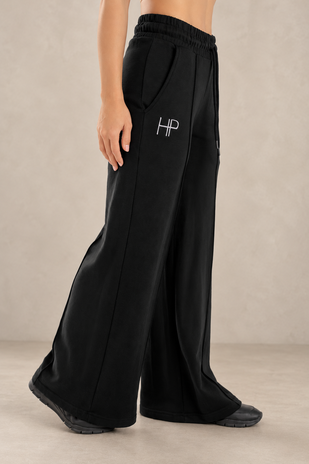 Salma – French Terry Palazzo Pants, Wide-Leg Modest Loungewear