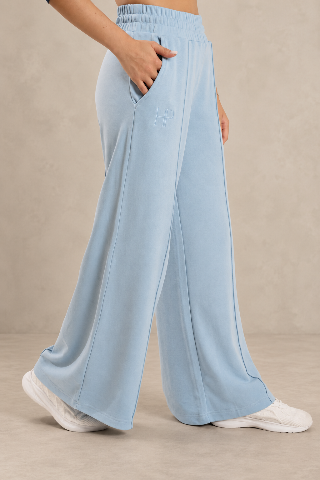 Salma – French Terry Palazzo Pants, Wide-Leg Modest Loungewear
