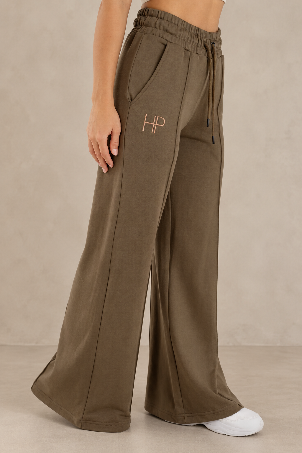 Salma – French Terry Palazzo Pants, Wide-Leg Modest Loungewear
