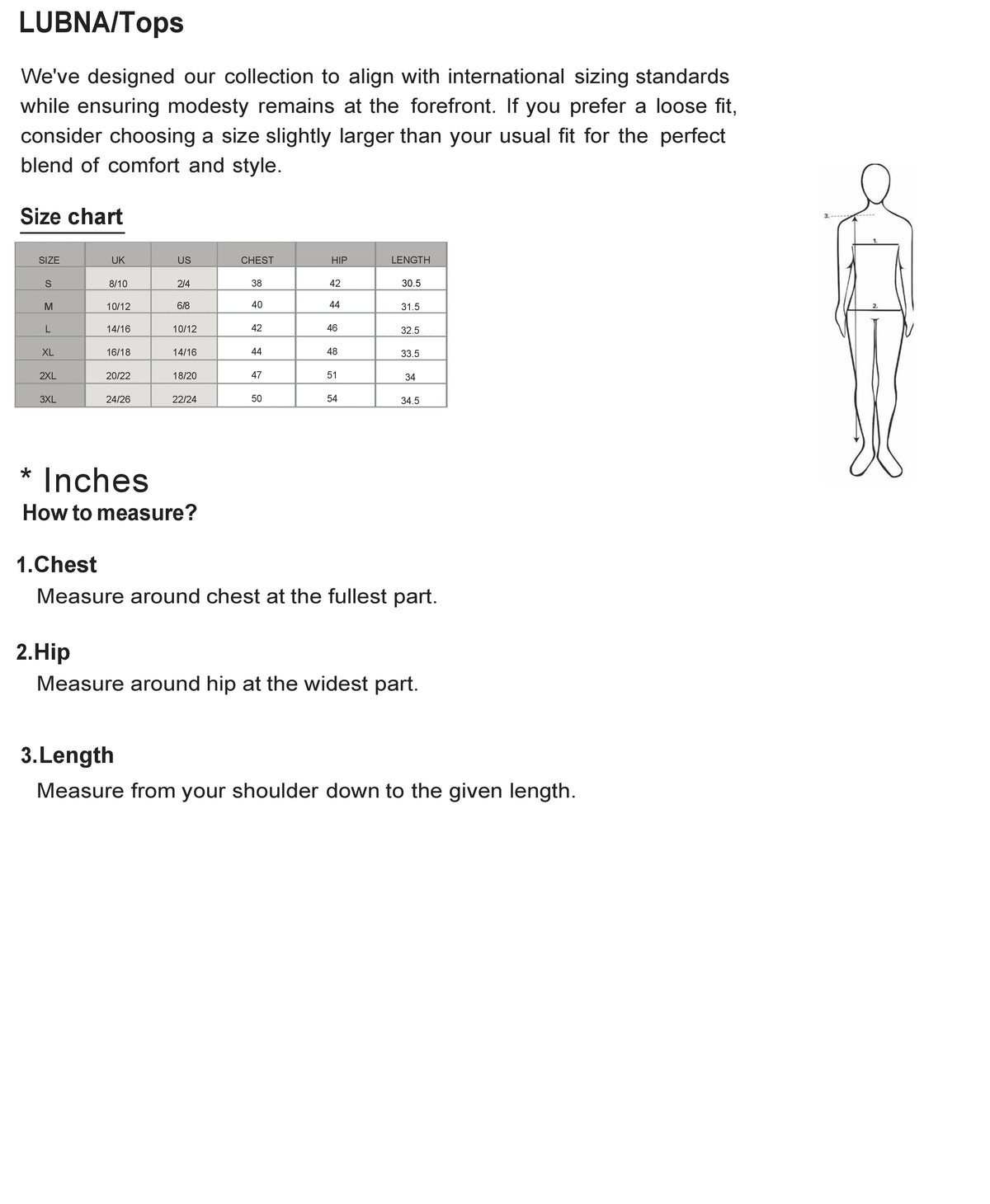 Size chart