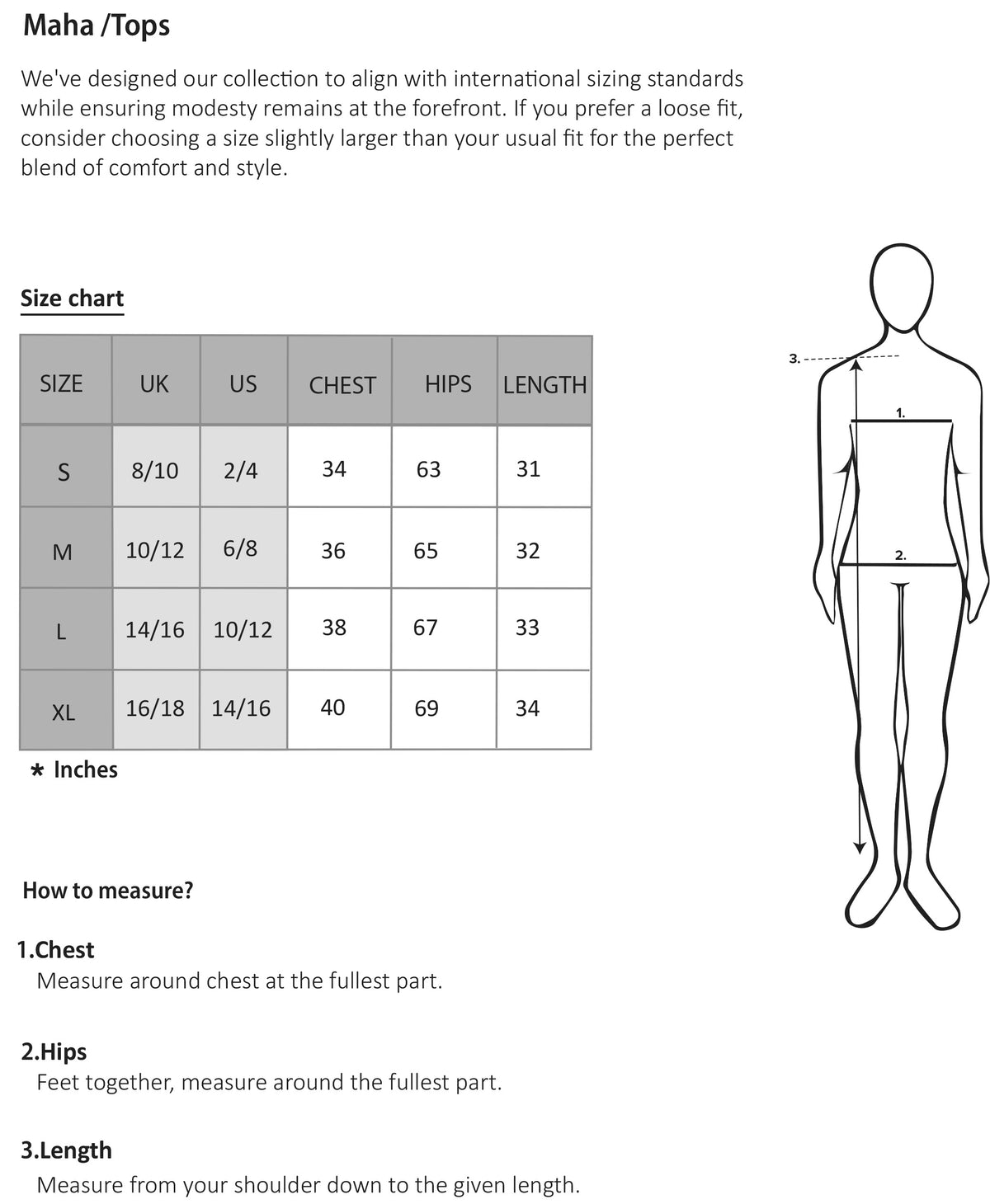 Size chart
