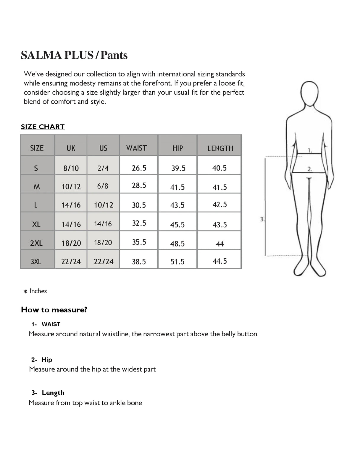 Size chart