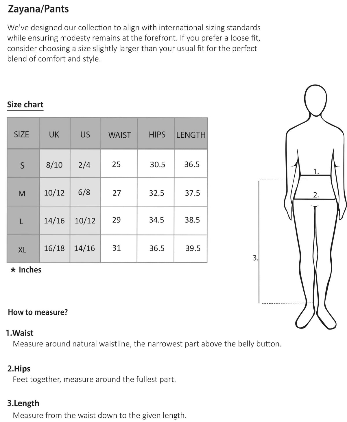 Size chart