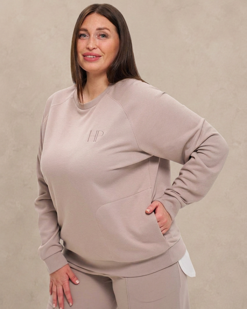 Lana Plus Size – Long Sleeve French Terry Top (2XL–3XL)