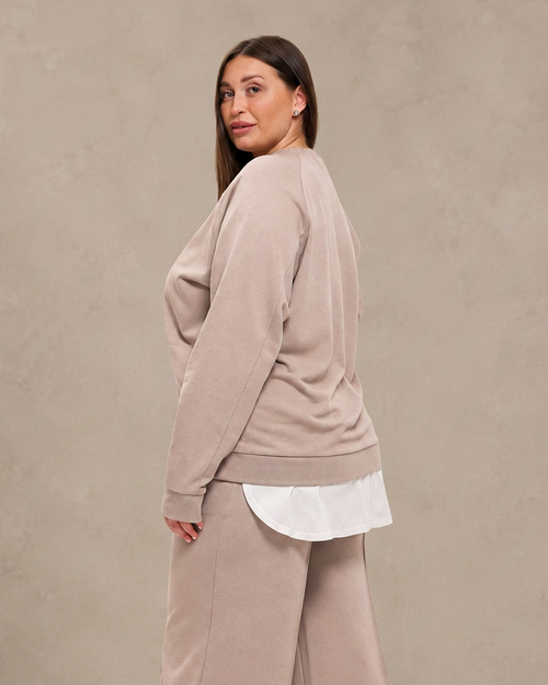 Lana & Salma Plus Size Terry Set – Long Top & Palazzo Pants (2XL–3XL)