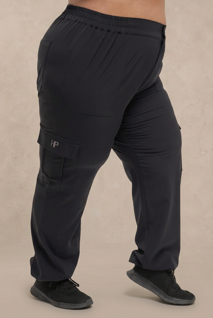 ديانا مقاسات كبيرة – بنطال كارغو رياضي مطاطي (2XL–3XL)