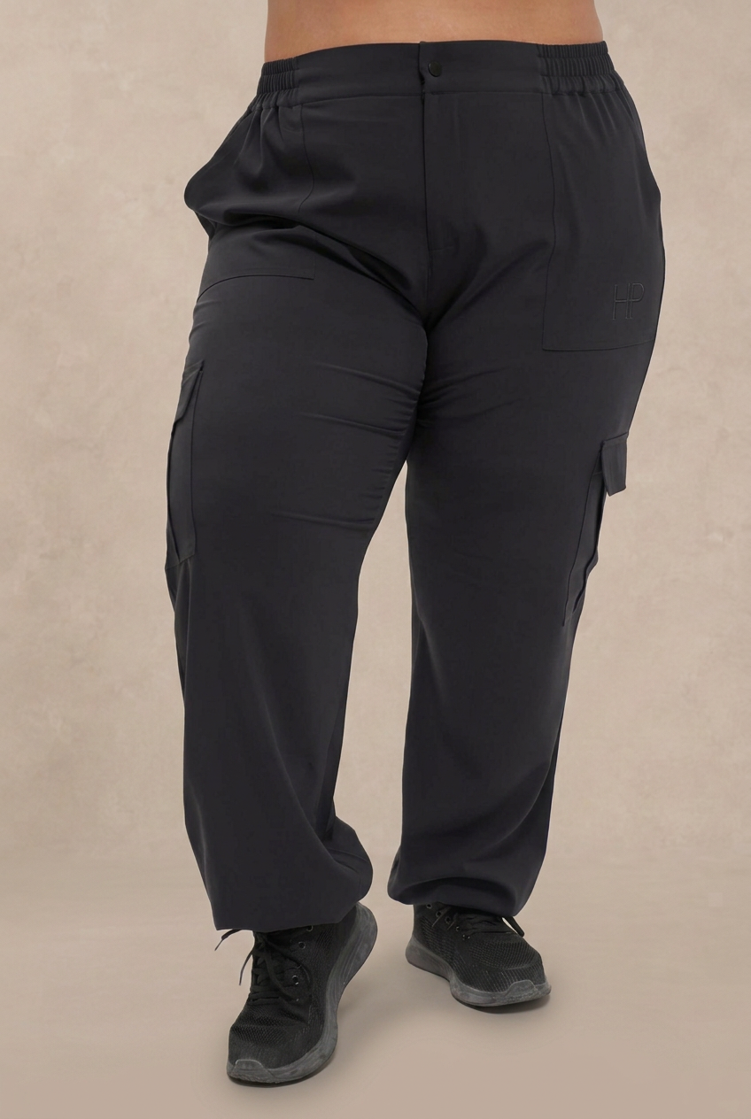 ديانا مقاسات كبيرة – بنطال كارغو رياضي مطاطي (2XL–3XL)