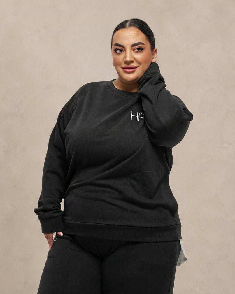 Lana Plus Size – Long Sleeve French Terry Top (2XL–3XL)