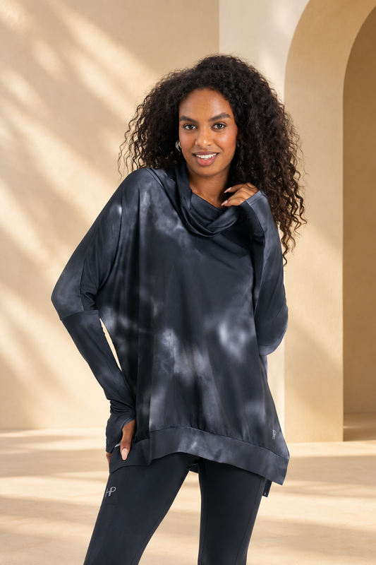 Hajar oversized-collar top background preview