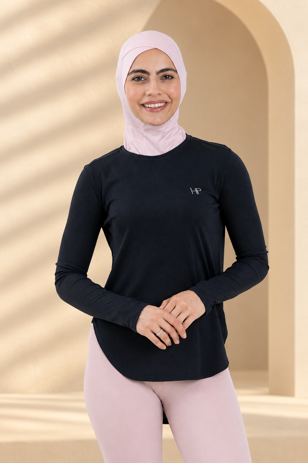 Hind Rib – Long Modest Running Top in Ribbed Fabric