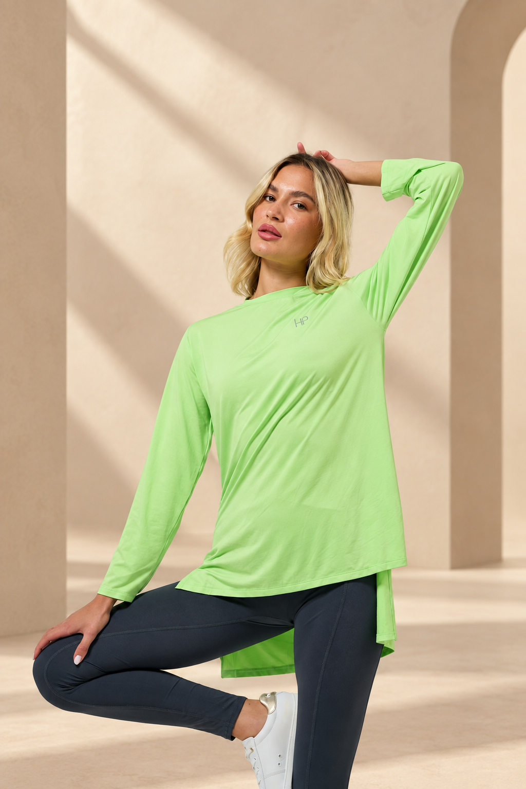 Lubna – Long Modest Sports Top with Split Hem