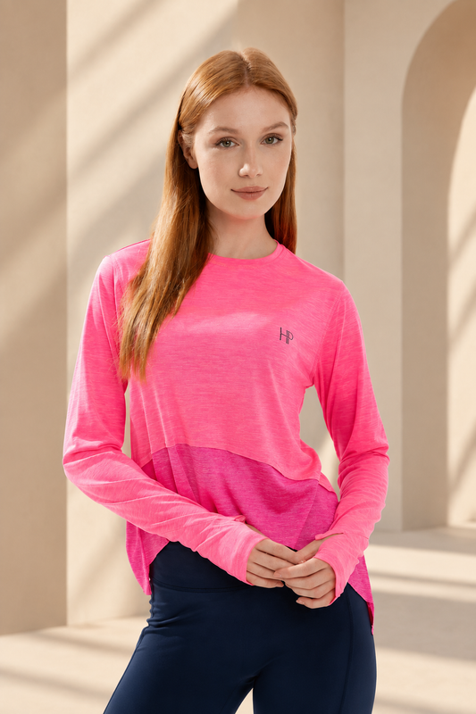 Neon Pink Melange Basma top background preview