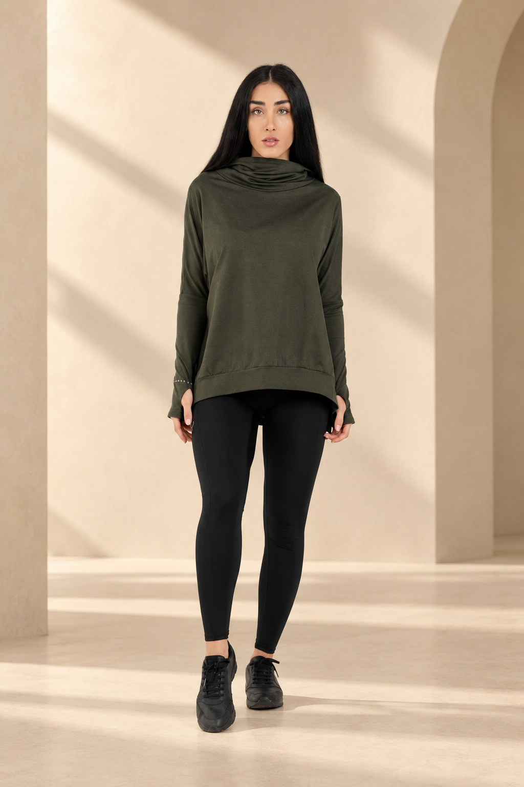 Hajar Fleece – Oversized Collar Loose Top for Winter