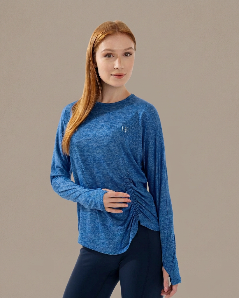 Azra – Modest Wide-Sleeve Stretch Top for Workouts