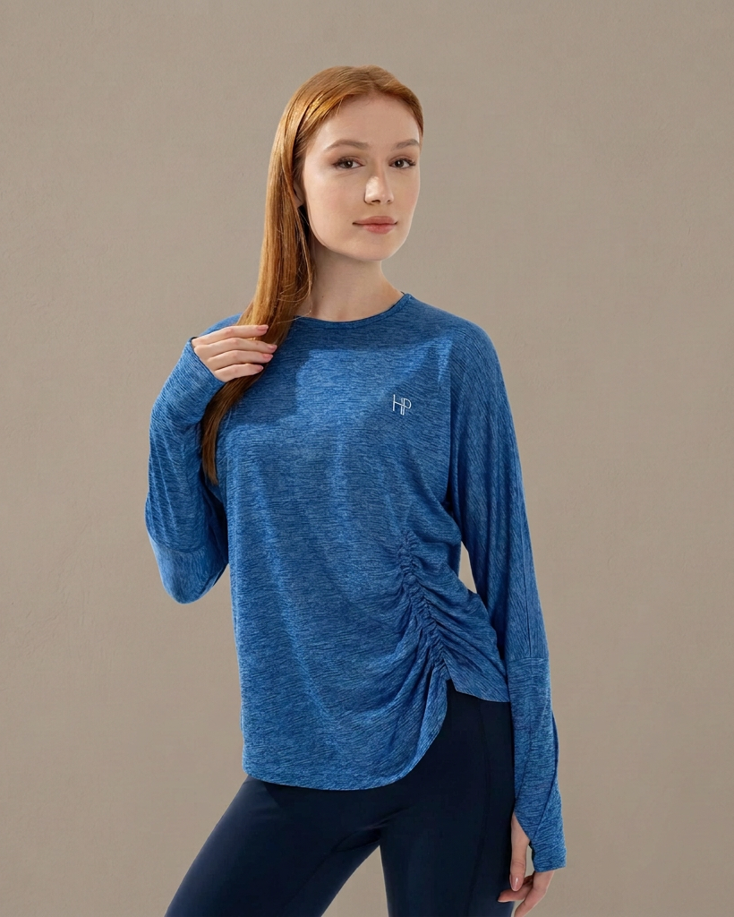 Azra – Modest Wide-Sleeve Stretch Top for Workouts