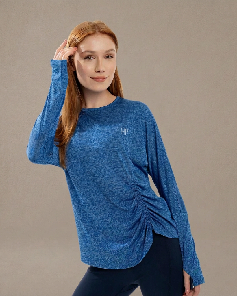 Azra – Modest Wide-Sleeve Stretch Top for Workouts