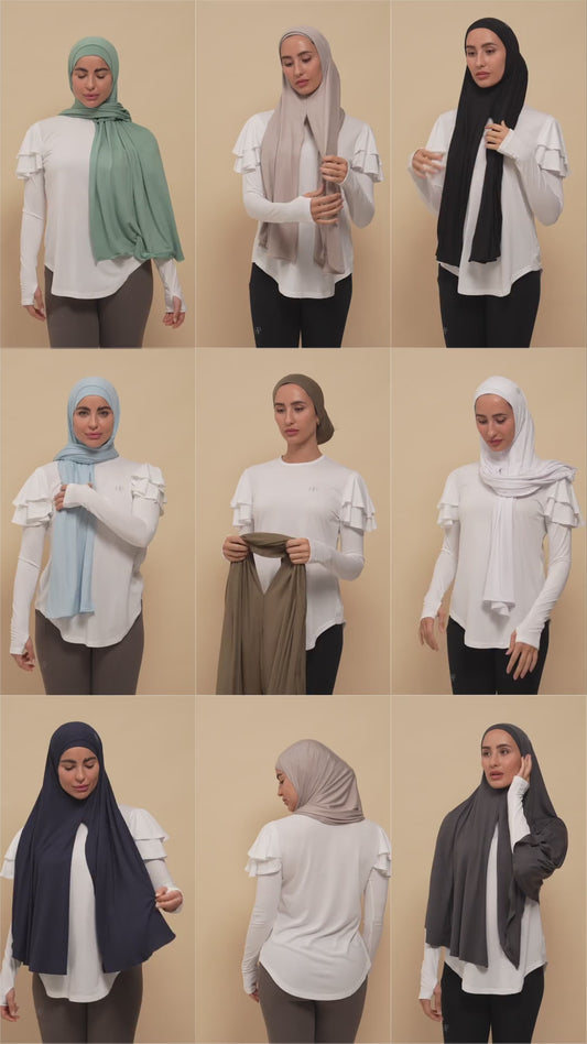 How to wear the Khadija slip-on jersey hijab
