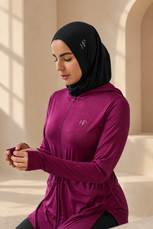 Mehreen – Lightweight Zip Hoodie Jacket with Waistband
