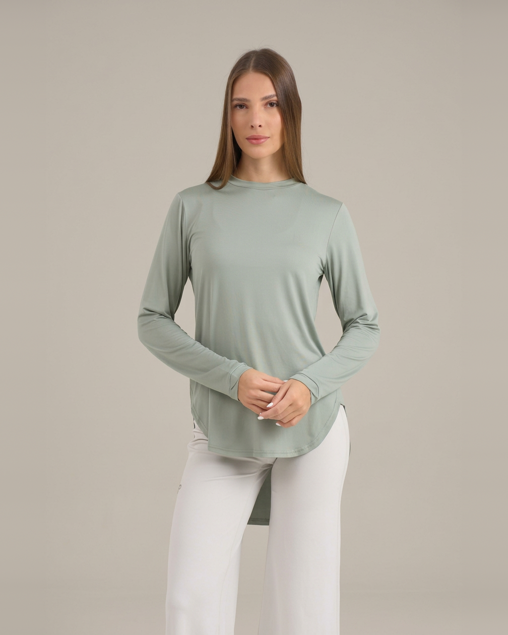 Sana – Long Modest Top with Petal Collar & Cuffs
