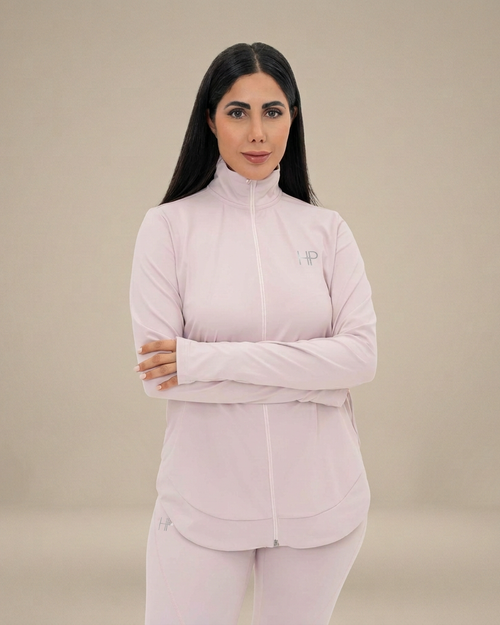إيمان – جاكيت بسحّاب بقصّة A يغطي الورك