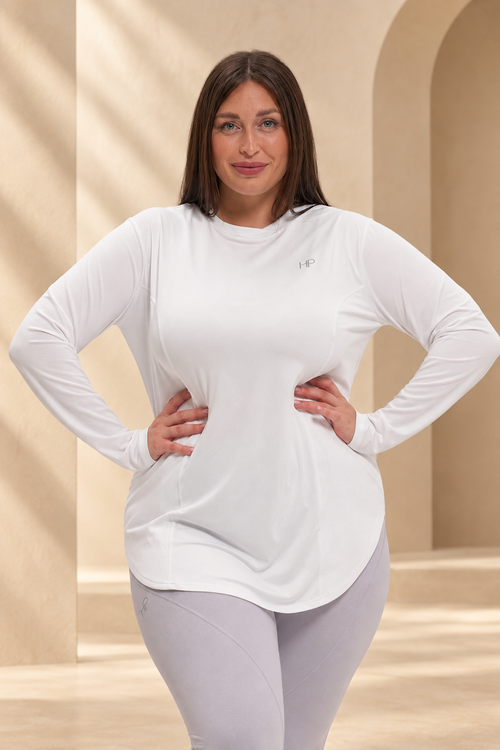 Jenna Plus Size – Long Sleeve Athletic Top (2XL–3XL)