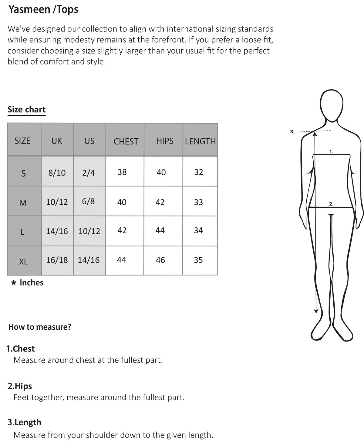 Size chart